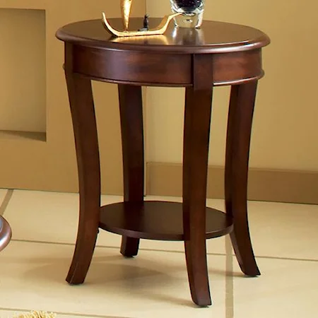 Round End Table with Sabered Legs